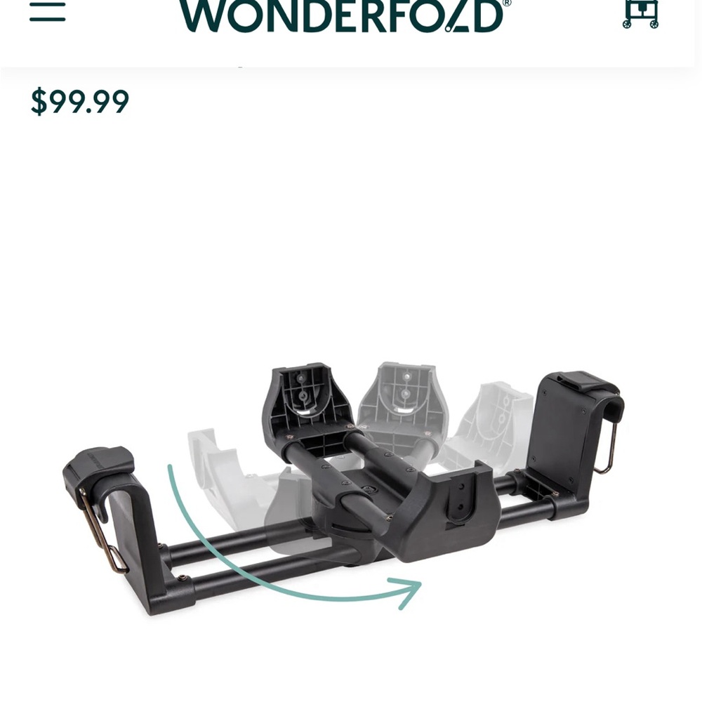 Wonderfold W4 car seat adapter for nuna, cybex, maxi-cosi, clek car seats.